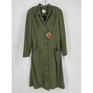 Herman Marcus‎ Womens Jacket Size 18 Vintage Lagenlook Minimalist Olive